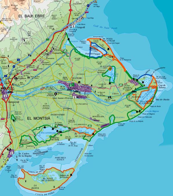 Delta del Ebro zone map