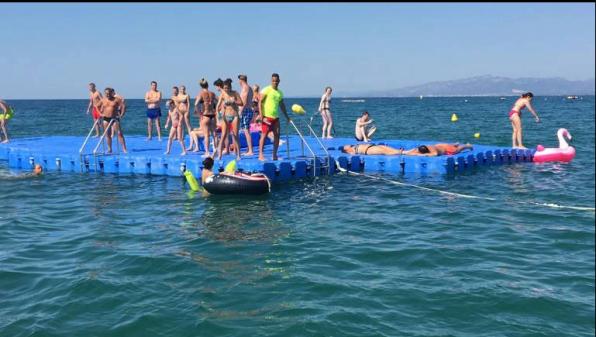 Bathers already have floating platforms on the beaches