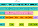 Calendario de las actividades dirigidas en la Zona Esportiva de Salou