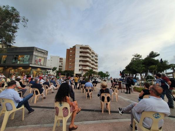 Momento del acto inaugural de las obras en la avenida Carles Buïgas