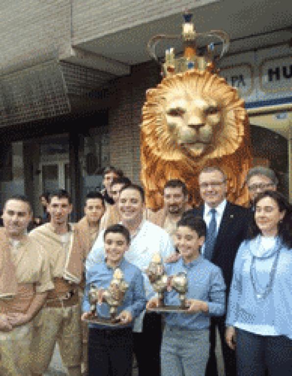 The chocolate lion joins the collection of figures at the Easter Parade